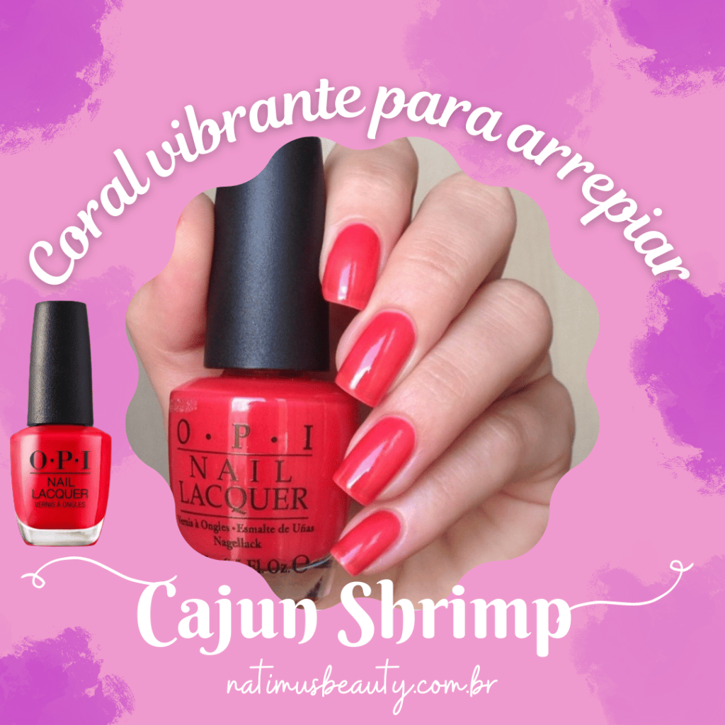 O esmalte O.P.I. Cajun Shrimp é um coral vibrante que facilmente vai dar match com aquele batom vermelho que é a cara do Halloween e que todo mundo sempre aposta! 