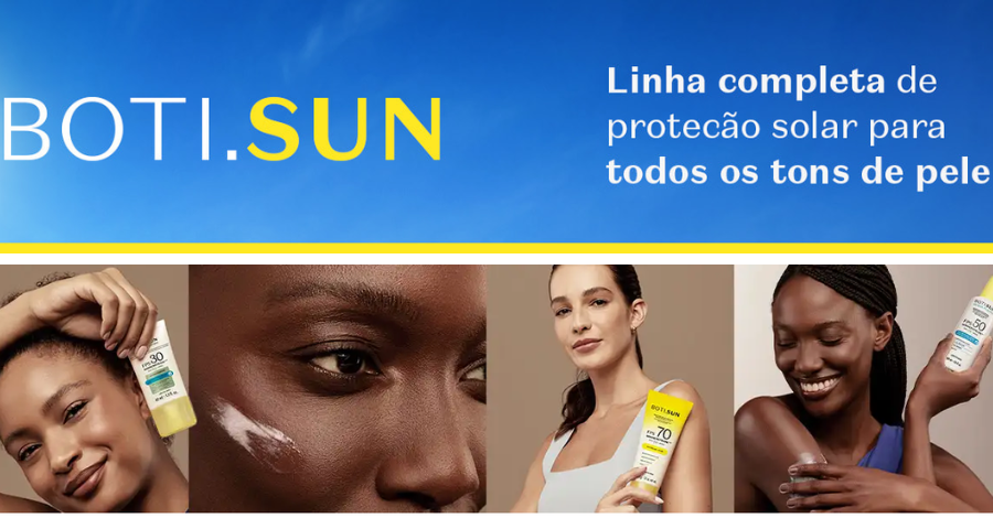 Boticário lança Boti.Sun, linha completa de proteção solar pensado na pele brasileira. Natimus Beauty Blog.