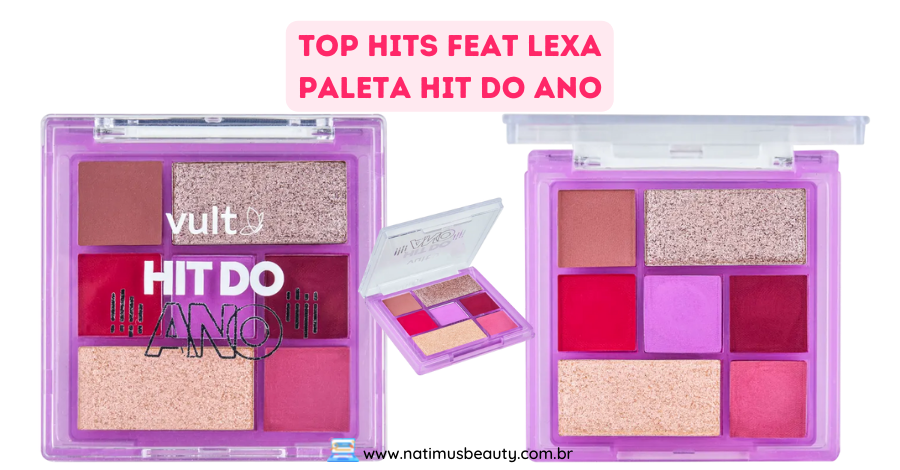 Paleta multifuncional Lexa Hit do Ano apresenta 7 cores incríveis que podem ser usada como sombra, blush e iluminador. 