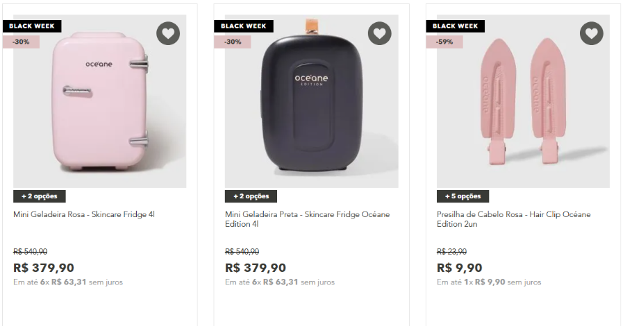 Com os descontos exclusivos da Océane, é possível escolher acessórios e cosméticos que vão transformar sua rotina de beleza.