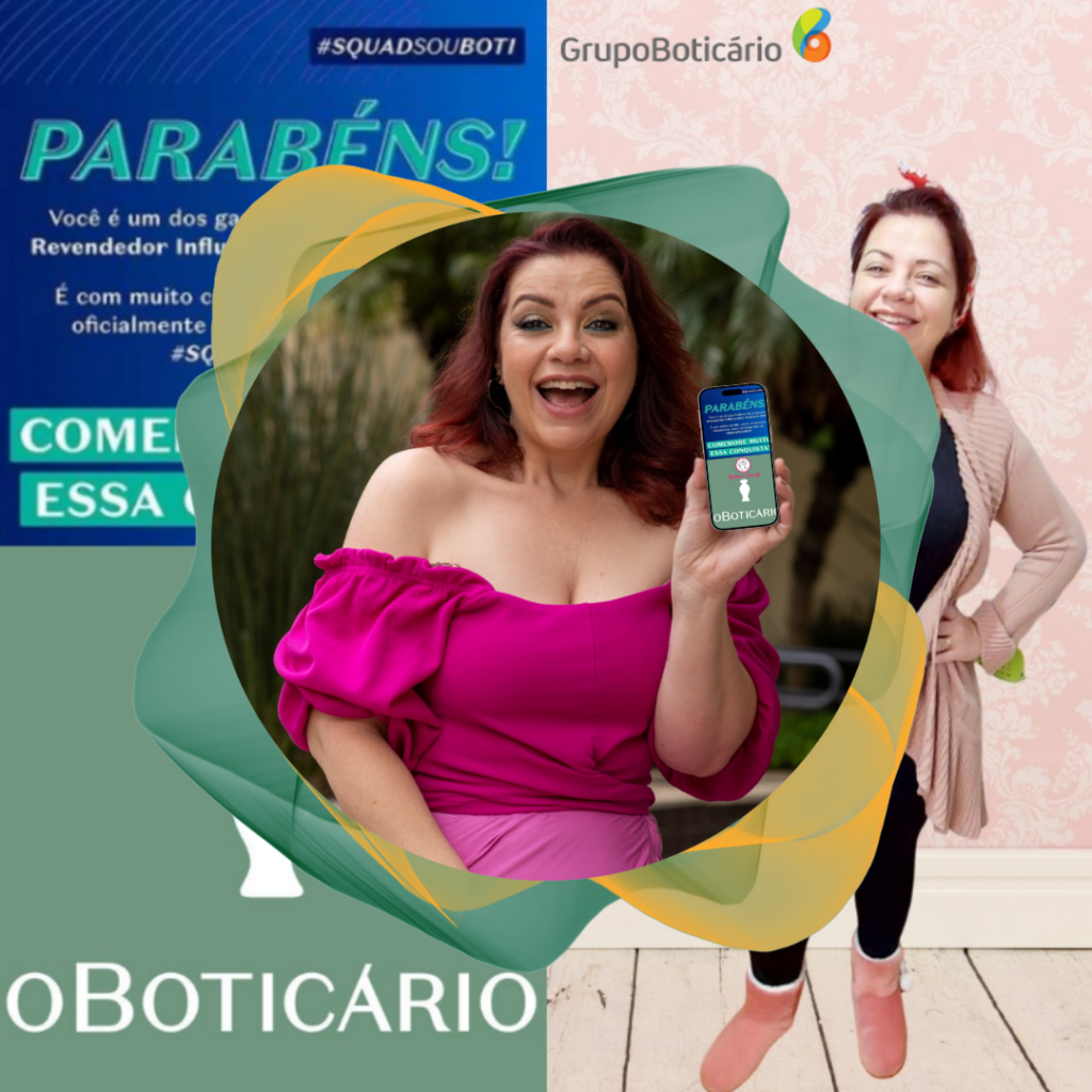 A Rê do Boti @aredoboti
Em 2021 me tornei oficialmente Revendedora Influenciadora do Grupo Boticário, sendo selecionada entre 10.500 inscritos. Desde então, continuo nessa jornada maravilhosa criando conteúdos das marcas O Boticário, Eudora, Quem Disse Berenice? e O.U.I.
