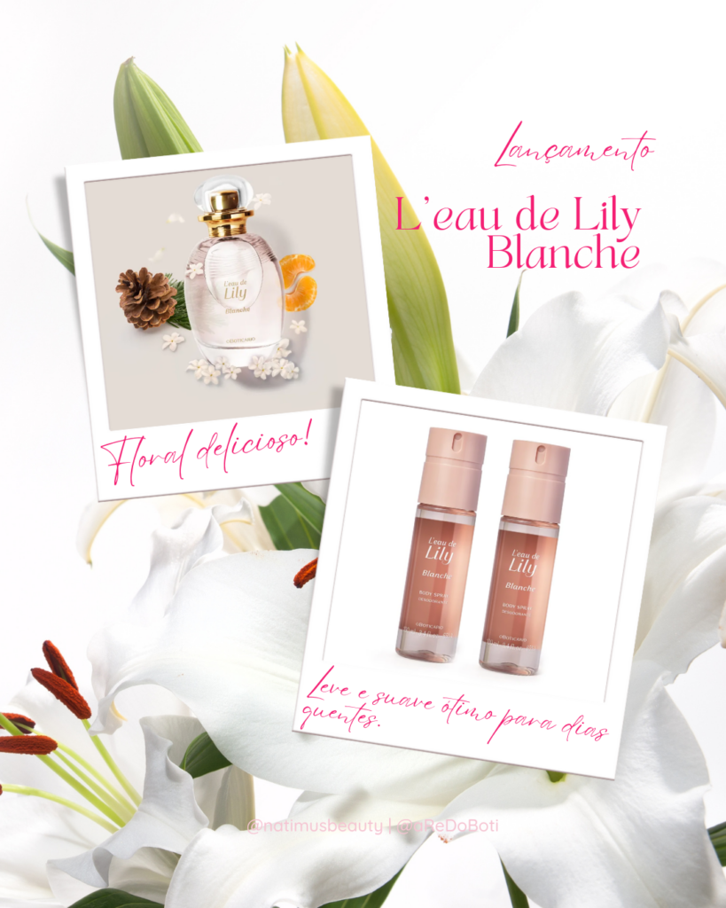 L’eau de Lily Blanche Desodorante Colônia traz a personalidade do floral branco de Lily em uma versão para o dia.  