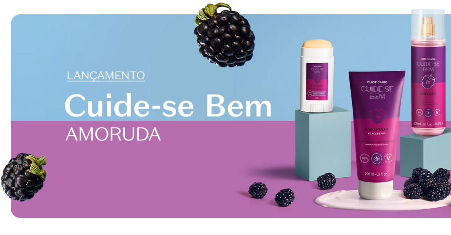 A nova linha Cuide-se Bem Amoruda chegou, trazendo todo o carinho e a deliciosa fragrância da amora. Descubra a coleção completa e renda-se a esse cuidado!