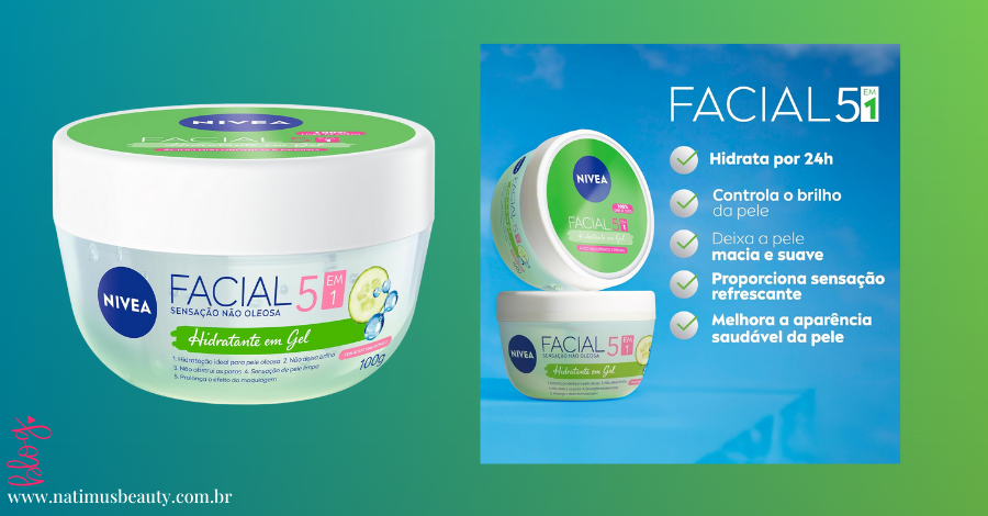 Hidratante Facial Nivea em Gel Uma excelente opção para quem prefere produtos que não pesam na pele para autocuidado com a pele no ano novo.