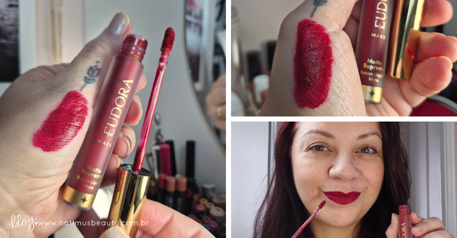 O Matte Supreme Bordô Aveludado é puro luxo. Confortável, pigmentado e dura MUITO!