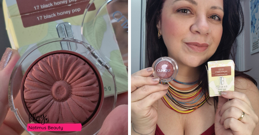 Blush Clinique Cheek Pop Black Honey na pele.